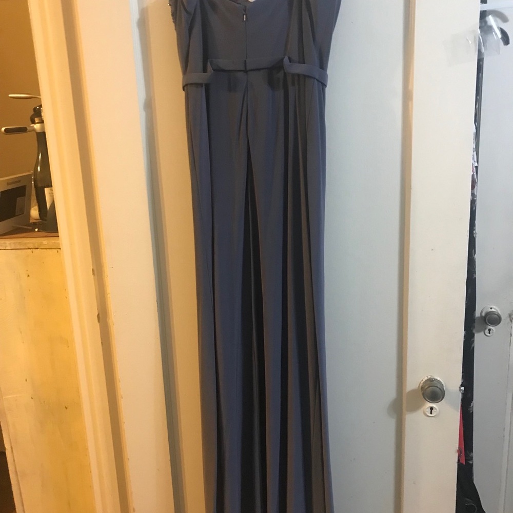 Lavender Beaded Strapless Evening Gown - Picture 3 of 3